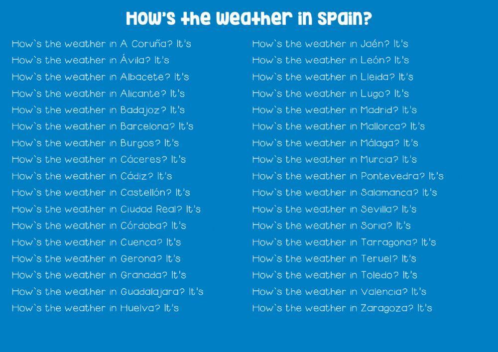 How's the weather in Spain?