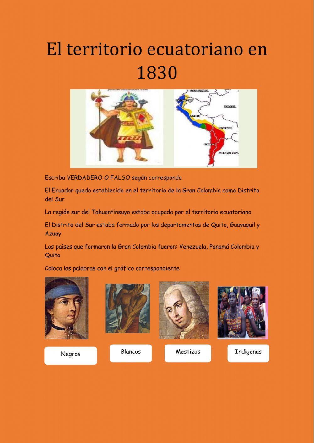 El territorio ecuatoriano en 1830