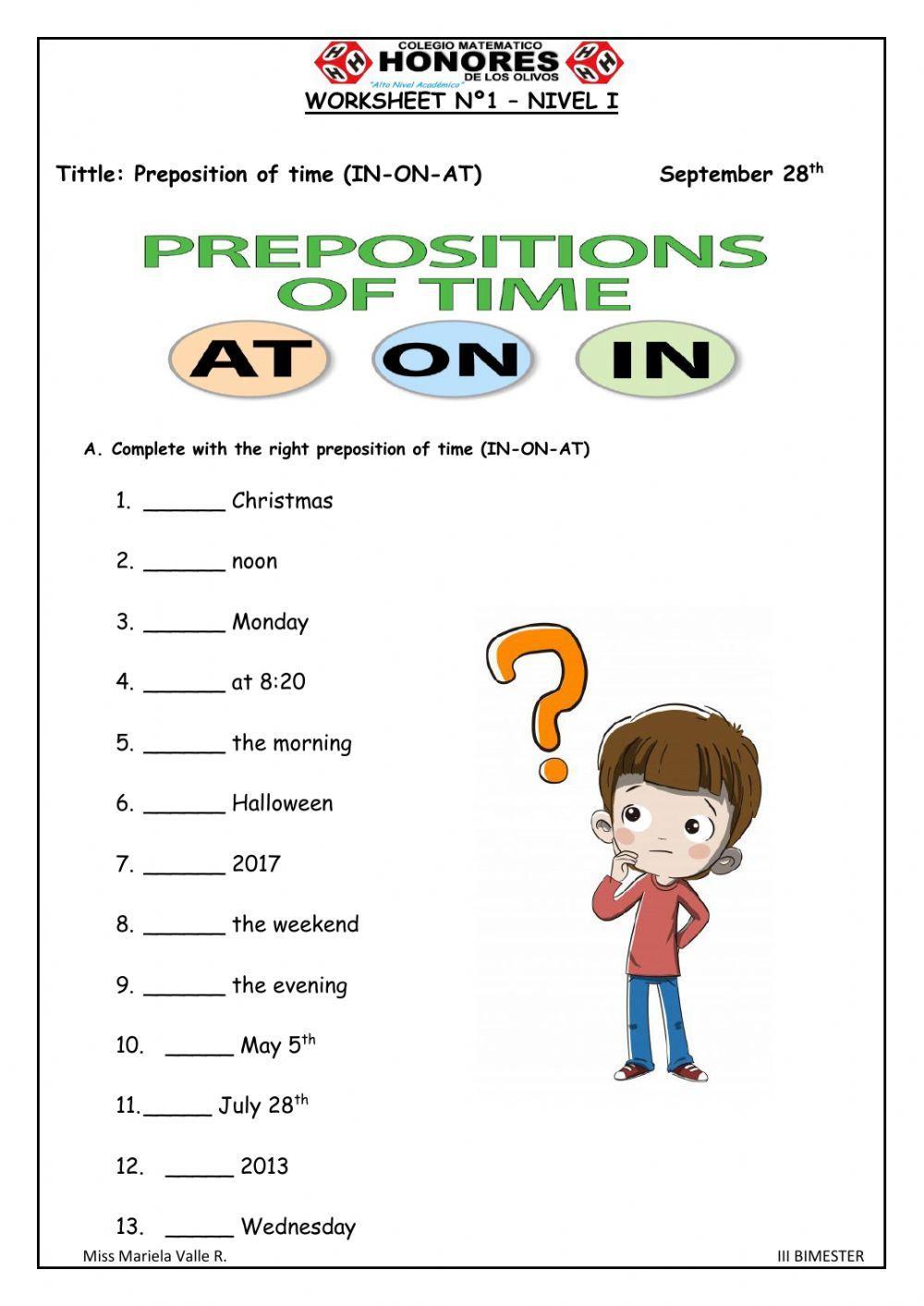 Preposition of time