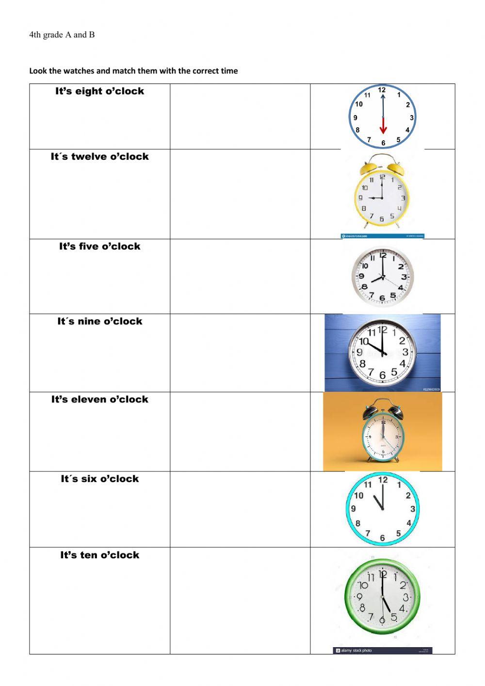 The Time interactive worksheet for grade 4 Live Worksheets