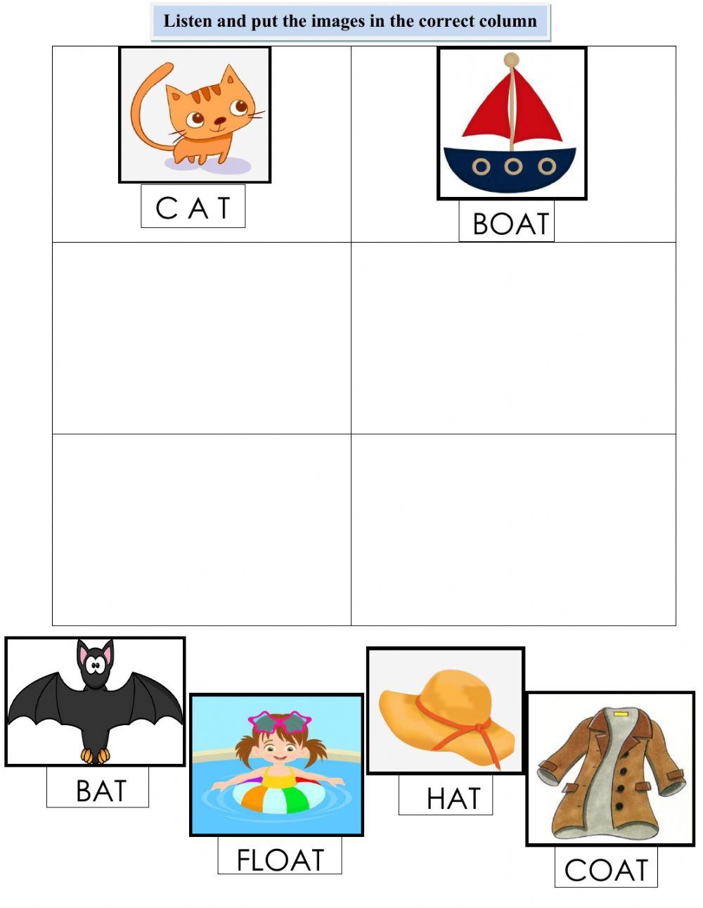 Rhyming words A and B