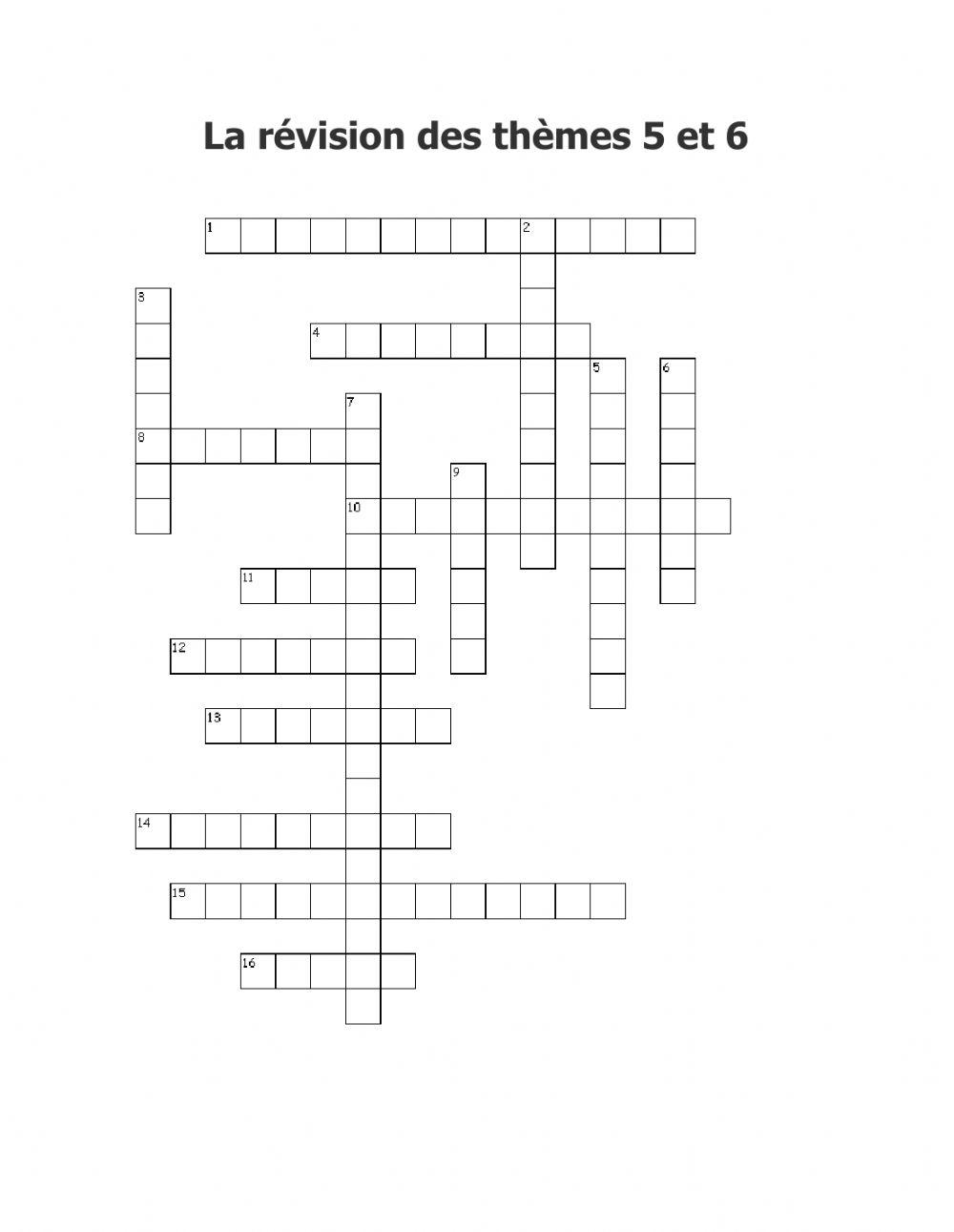 La révision des thèmes 5 et 6 (Lumière)