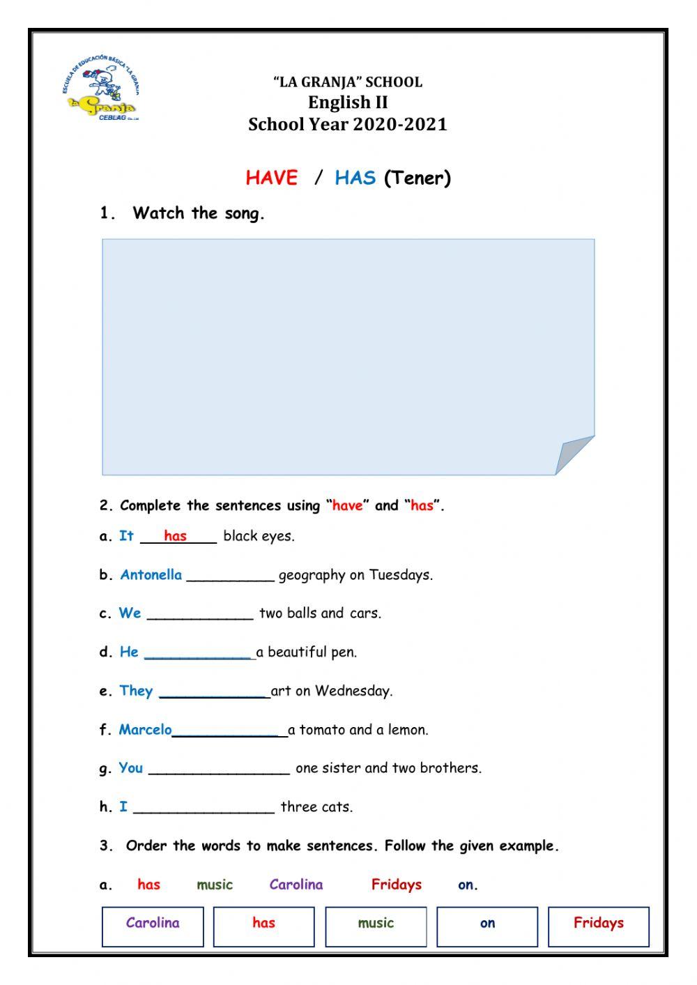 Simple Present of have