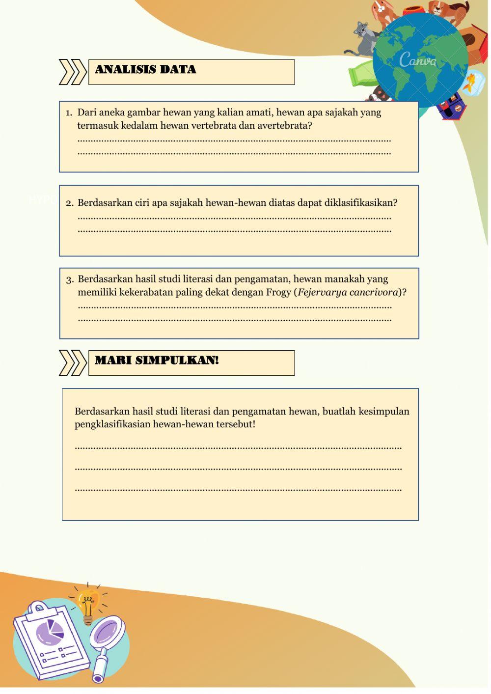 Klasifikasi Hewan Disekitarku