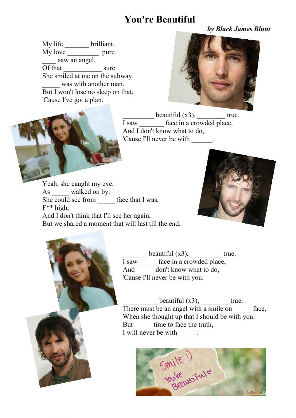 You're beautiful - verb to be