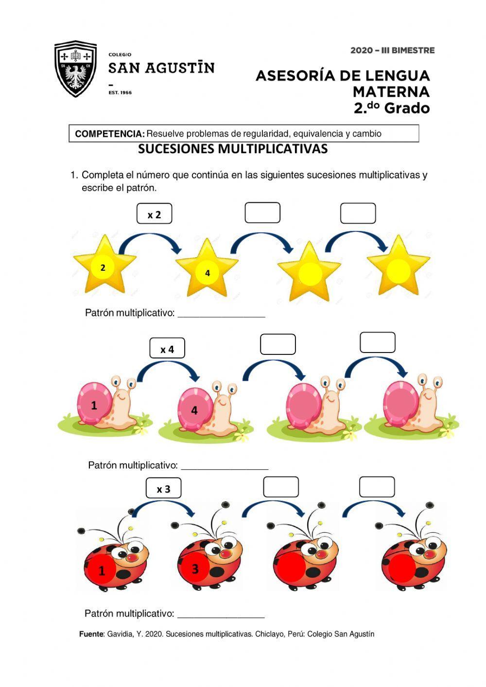 Sucesiones multiplicativas
