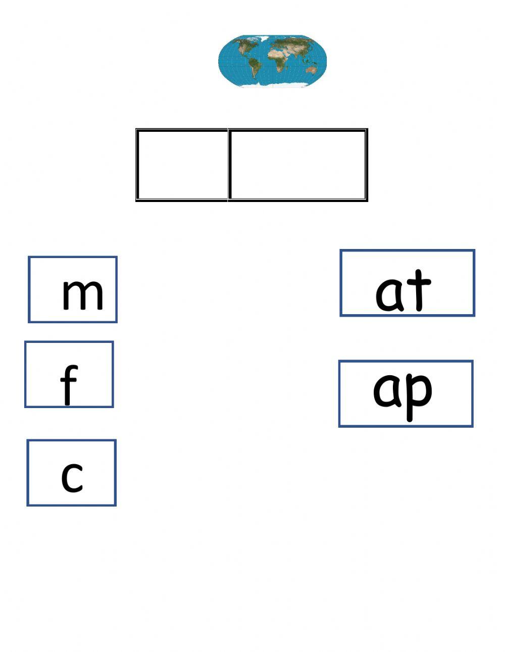 Onset and rime at and ap