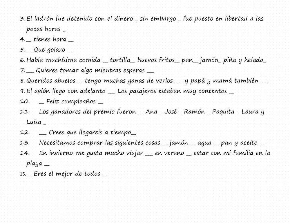 Los signos de puntuación