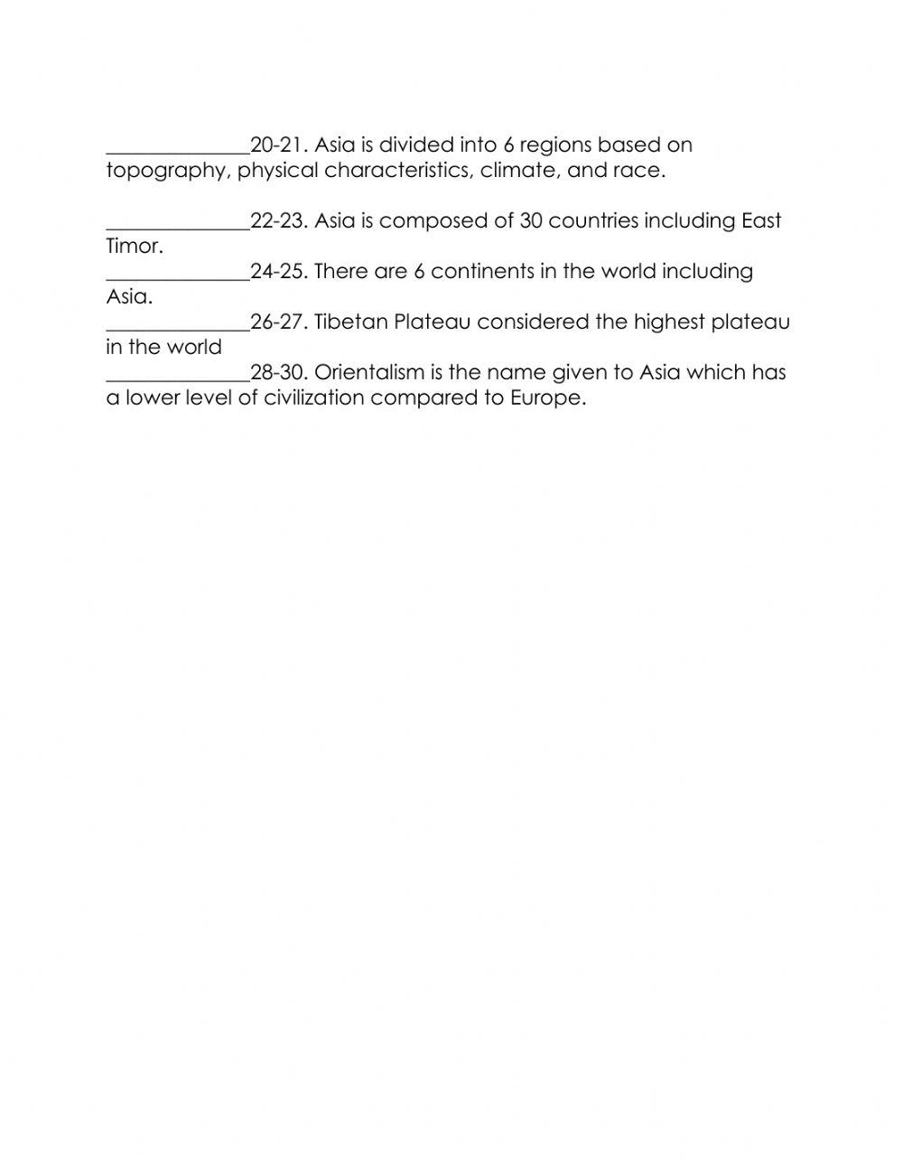 First Summative Evaluation Part 1 Asian History 7