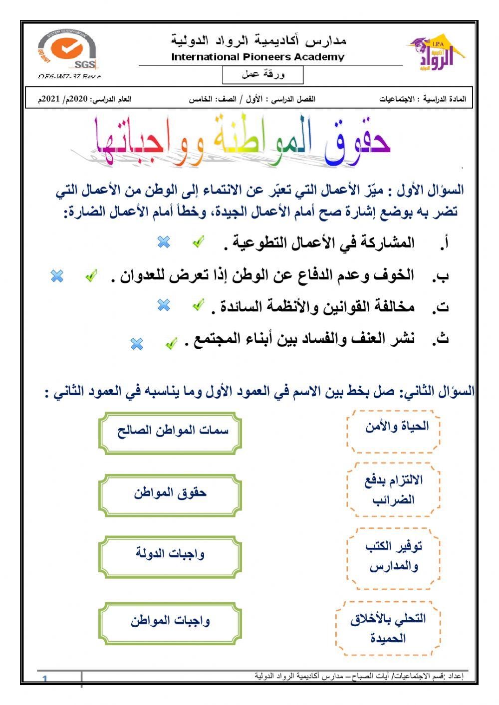 حقوق المواطنة وواجباتها