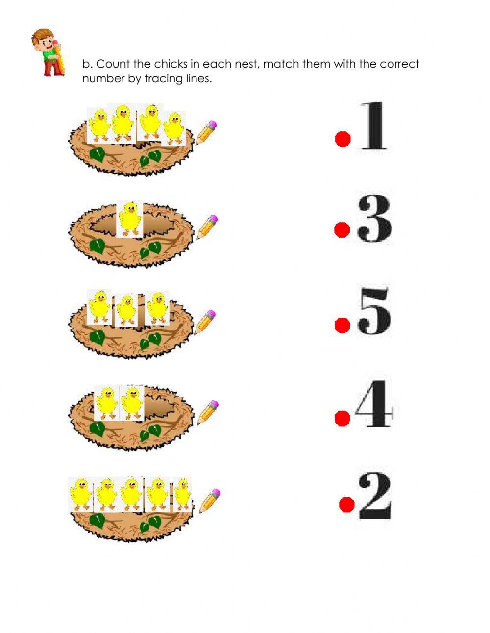 Identify numbers from 1 to 5.