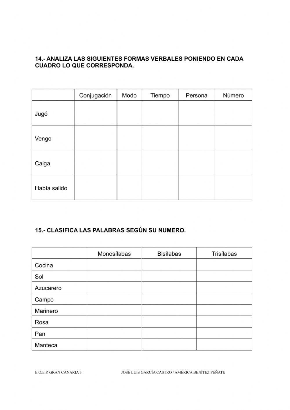 Prueba inicial 6º EP LCL segunda parte