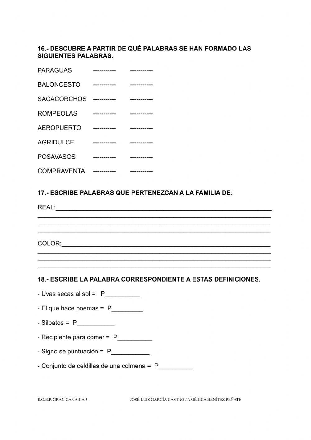 Prueba inicial 6º EP LCL segunda parte