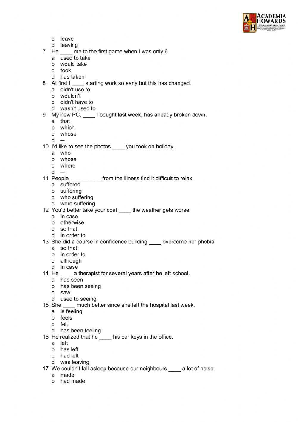 Placement test b2-c1
