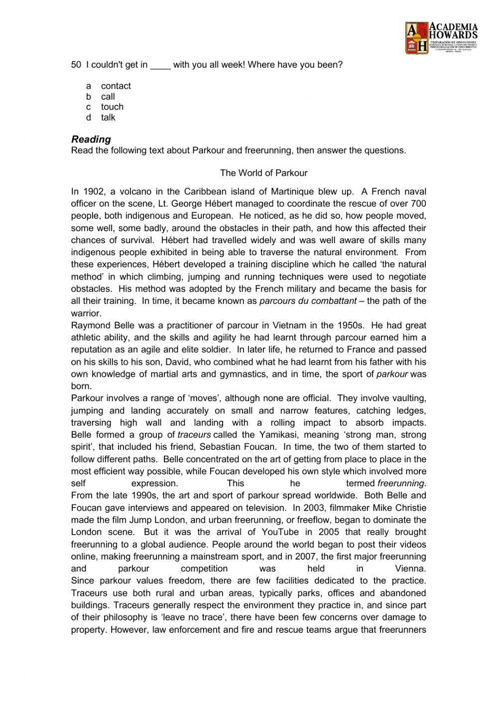 Placement test b2-c1