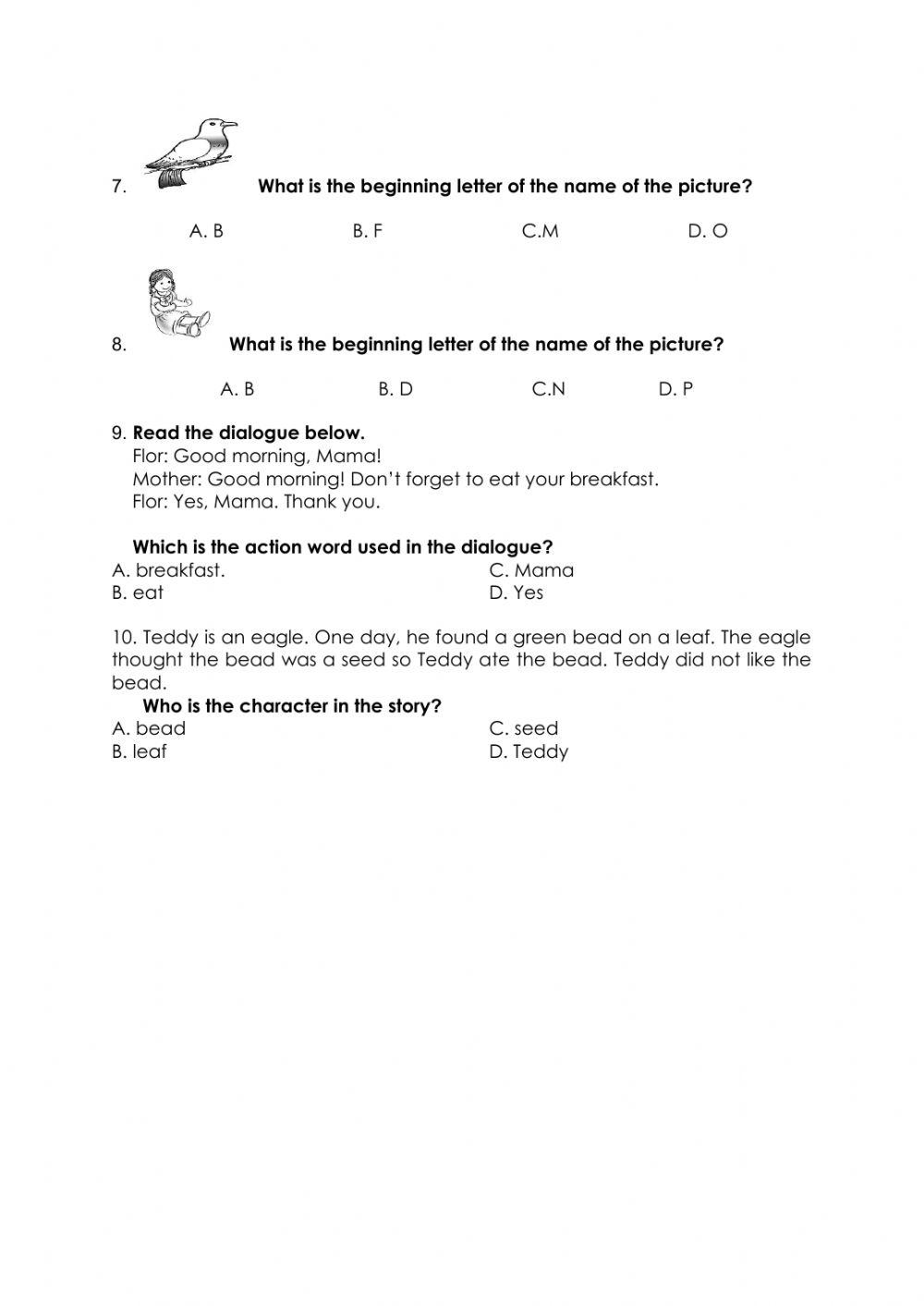 Diagnostic Test in English 2 Part 1