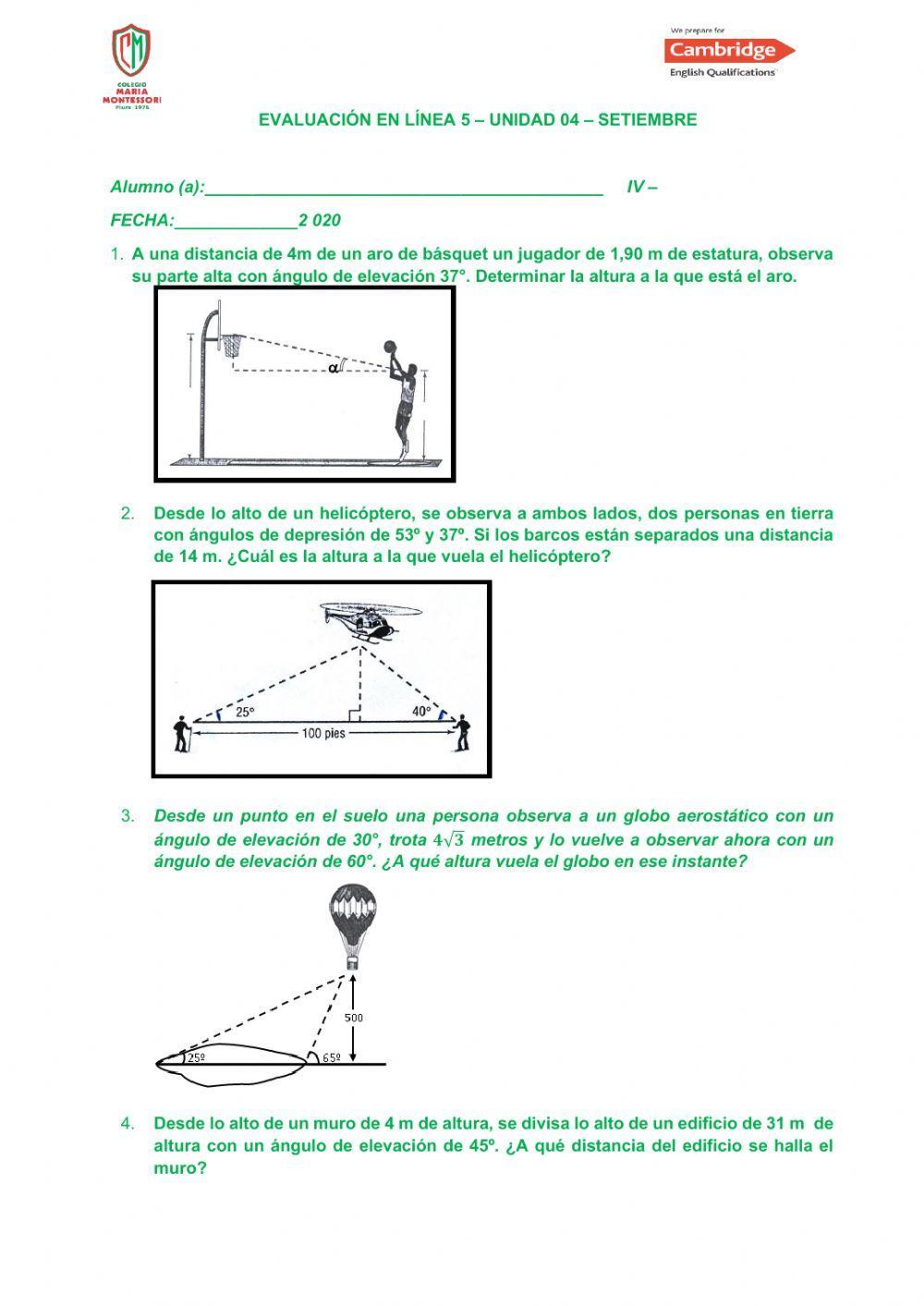 Evaluación Ángulos Verticales