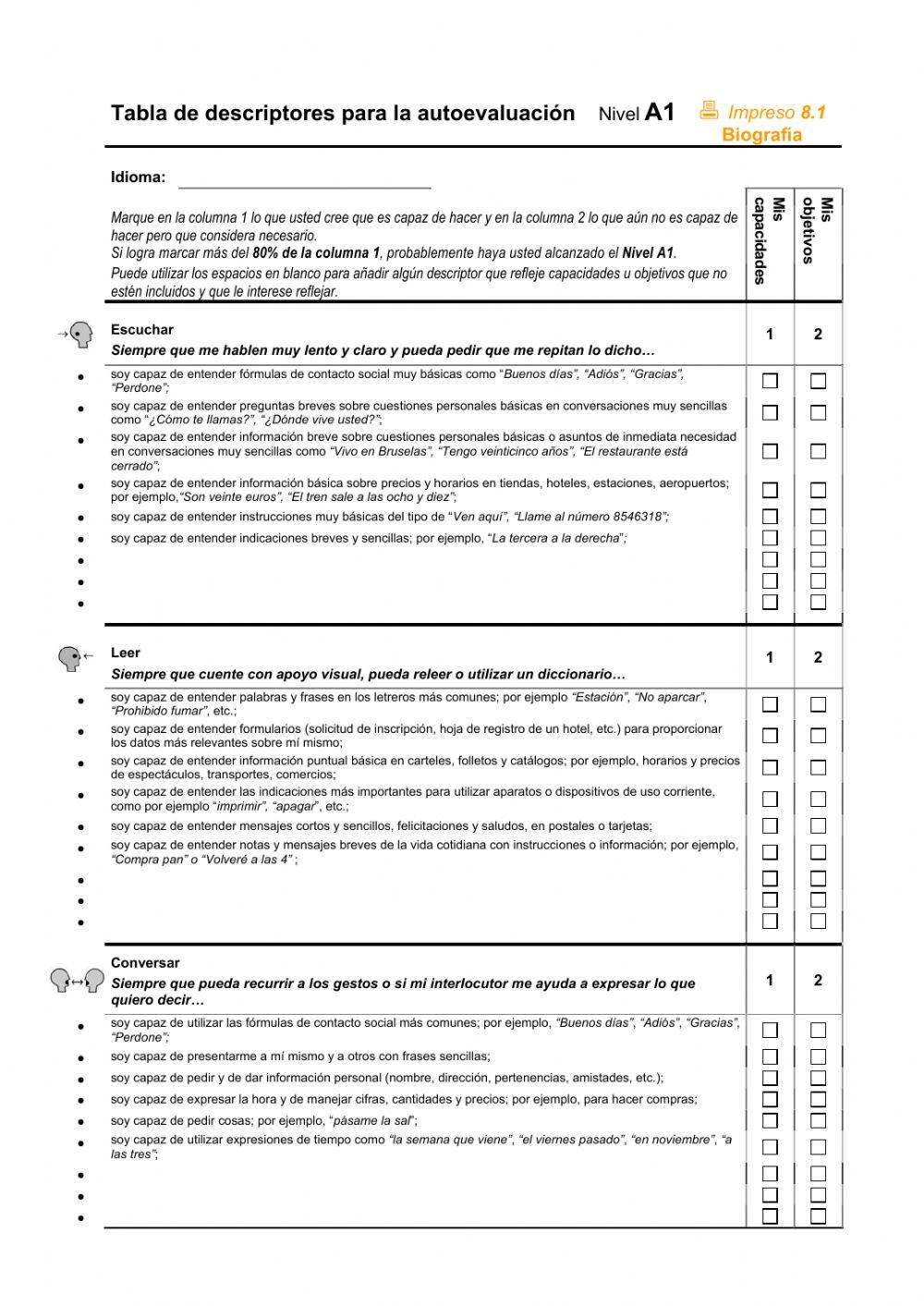 Autogestion nivel A1