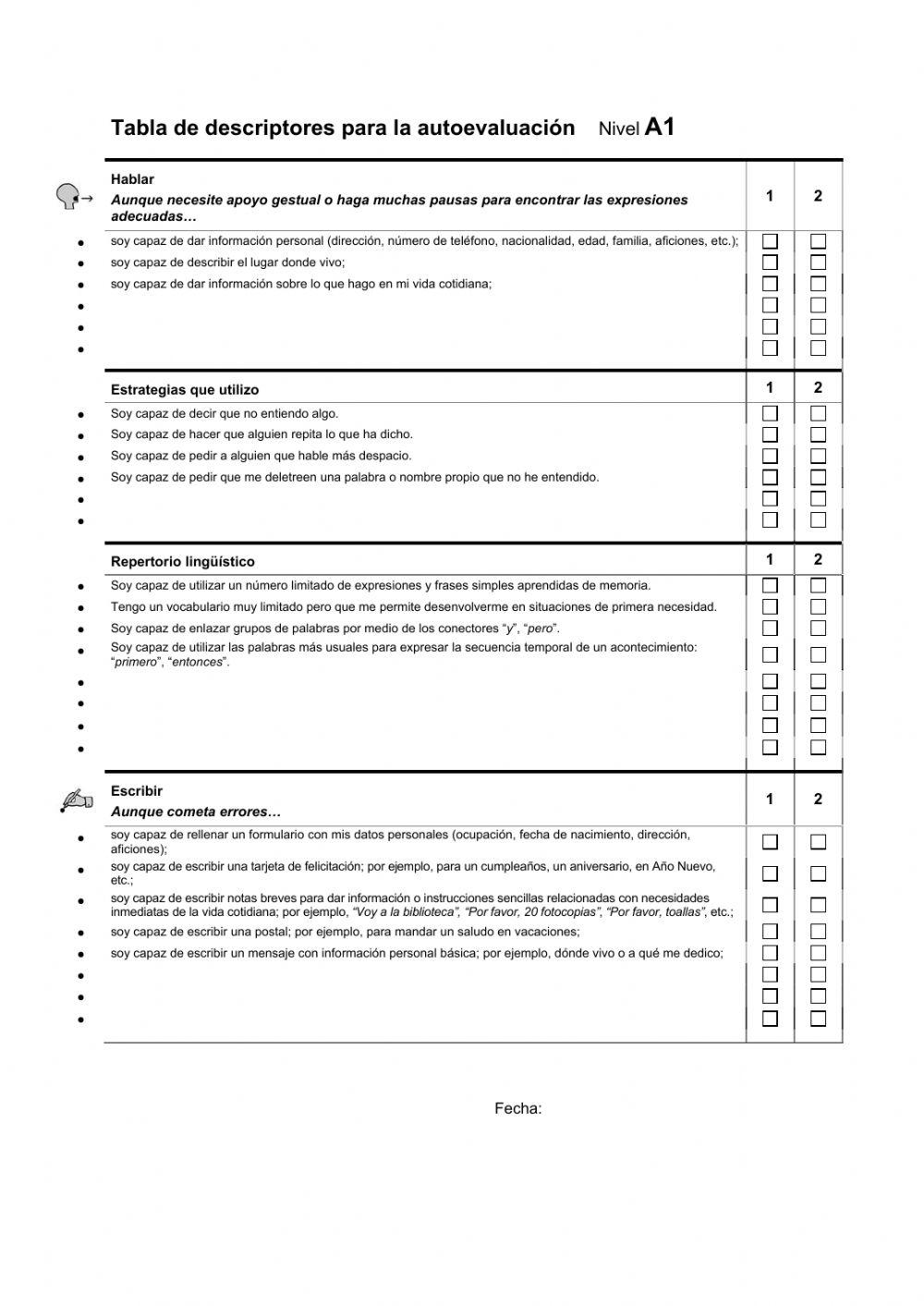 Autogestion nivel A1