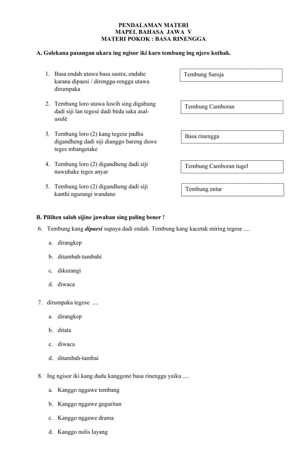 Gladhen Jawa Basa Rinengga