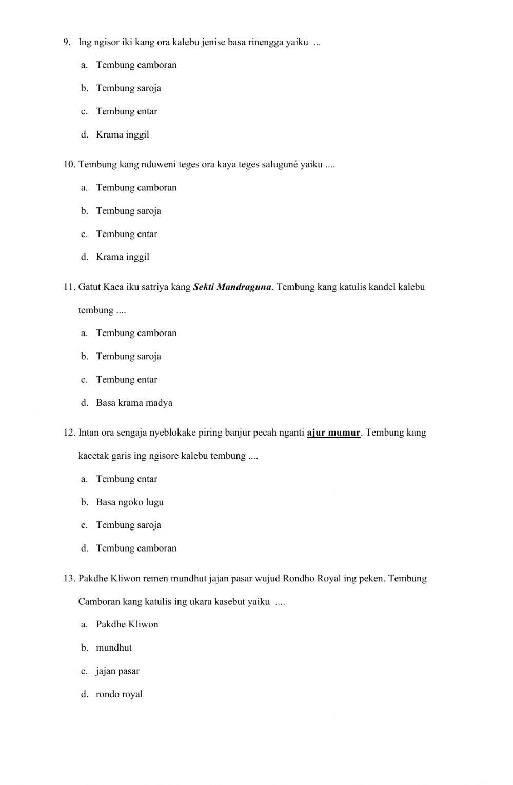 Gladhen Jawa Basa Rinengga