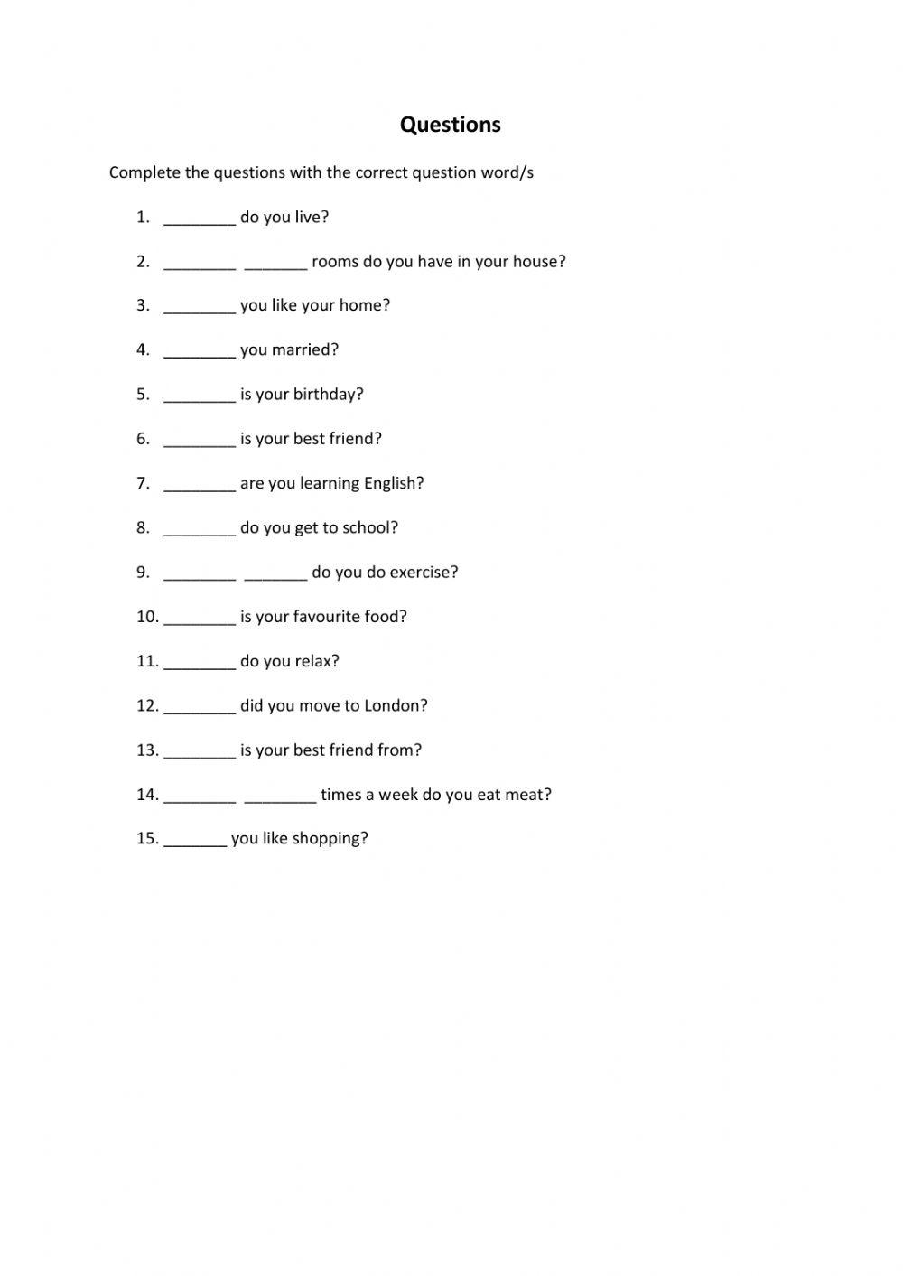 Question Words Worksheet For Beginners Live Worksheets question-words-worksheet-for-beginners-live-worksheets