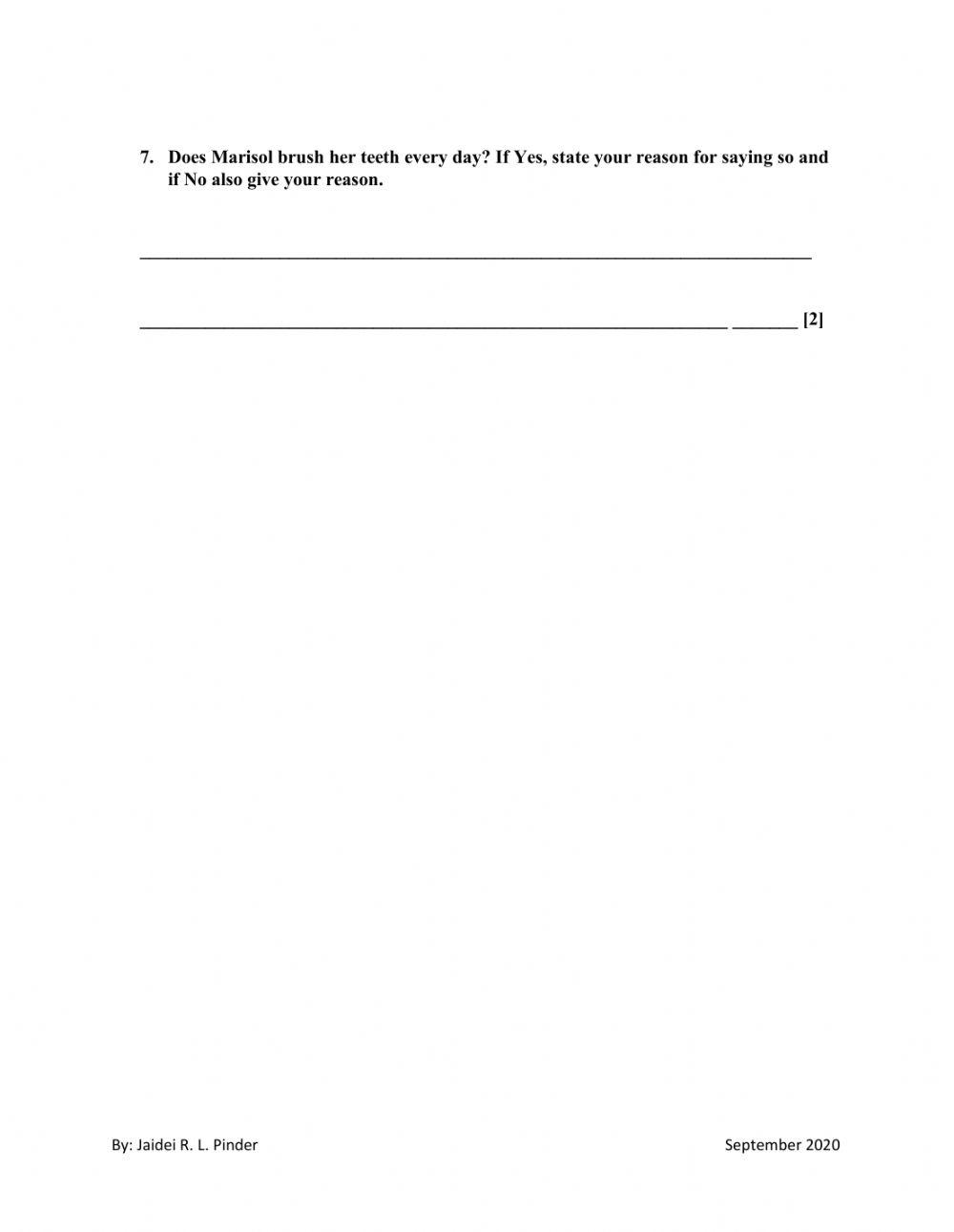 Mi Rutina Diaria-Listening Comprehension Questions