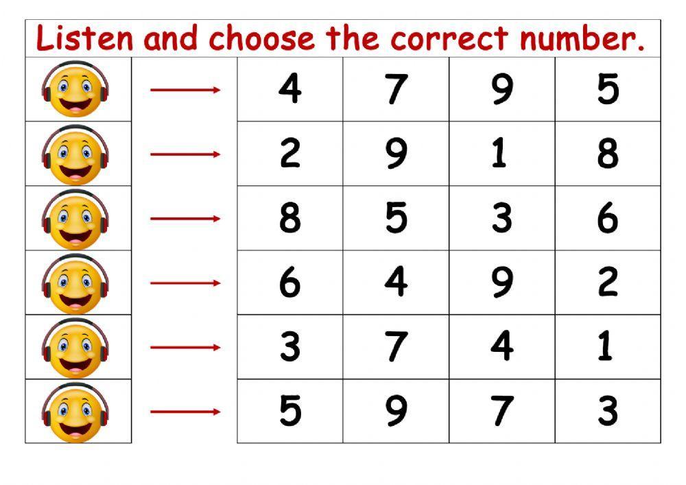 3.1 numbers listen and choose activity