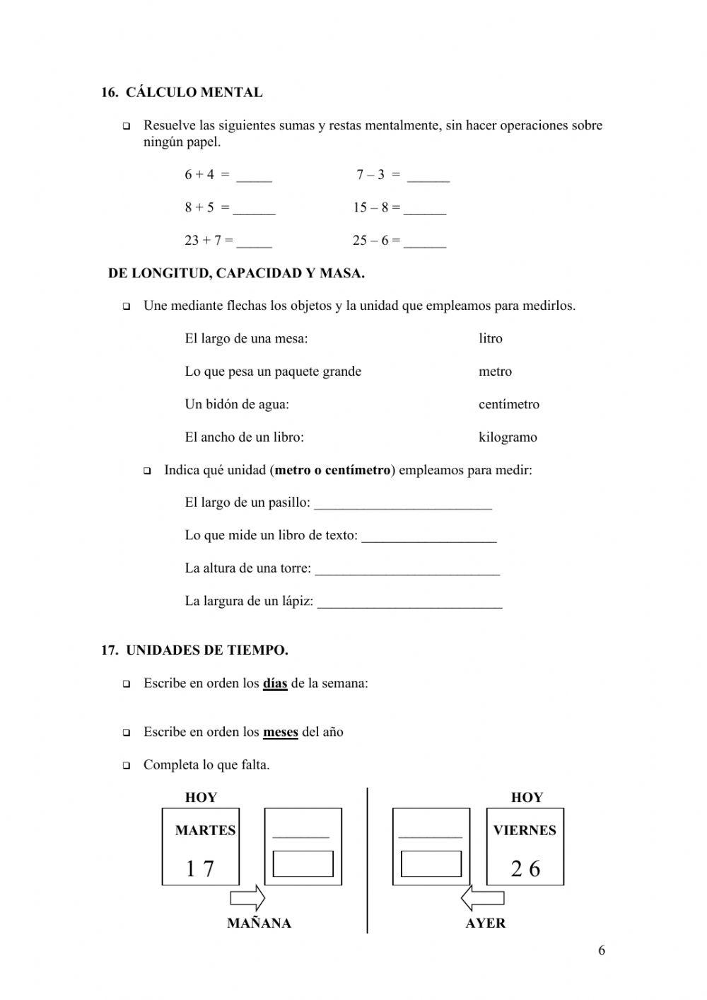 EV inicial Matemáticas tercero