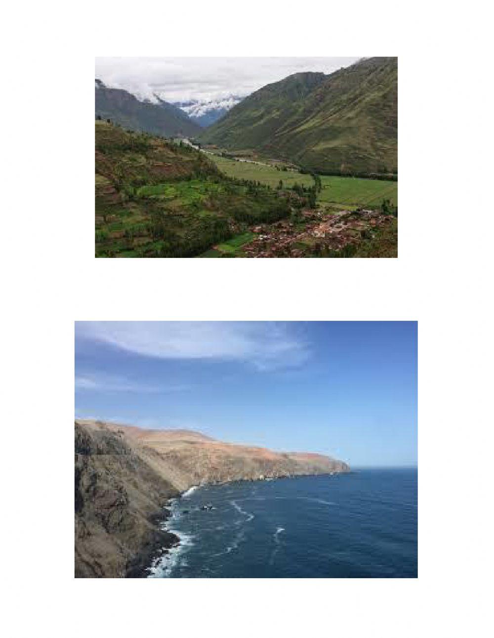 Eight natural regions of Peru
