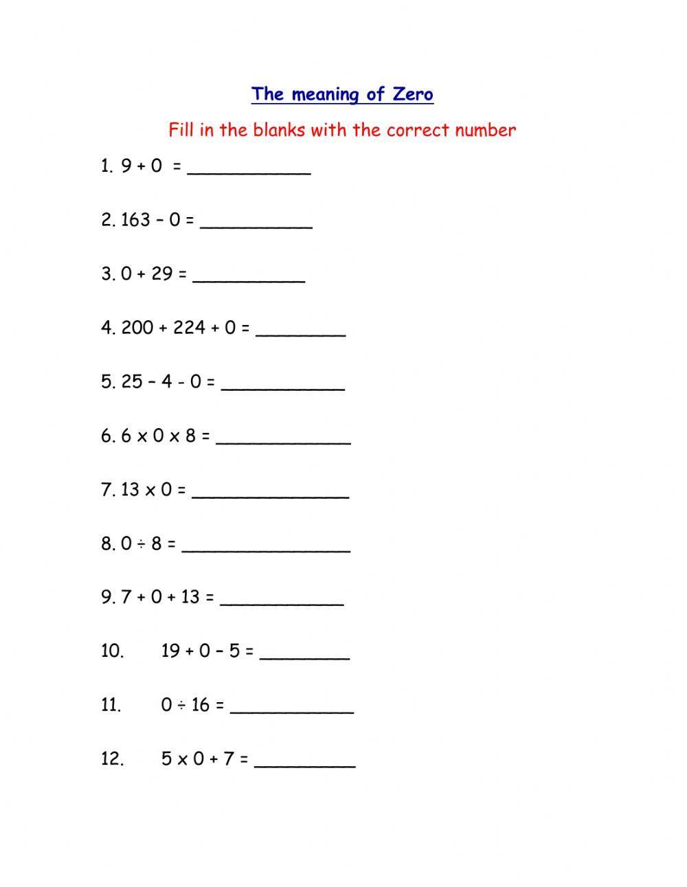 Exponential, Expanded Forms And Zero Worksheet Live, 46 OFF