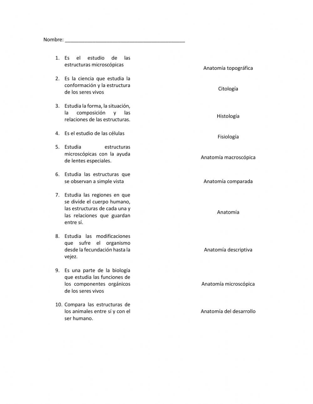 Anatomía y fisiología