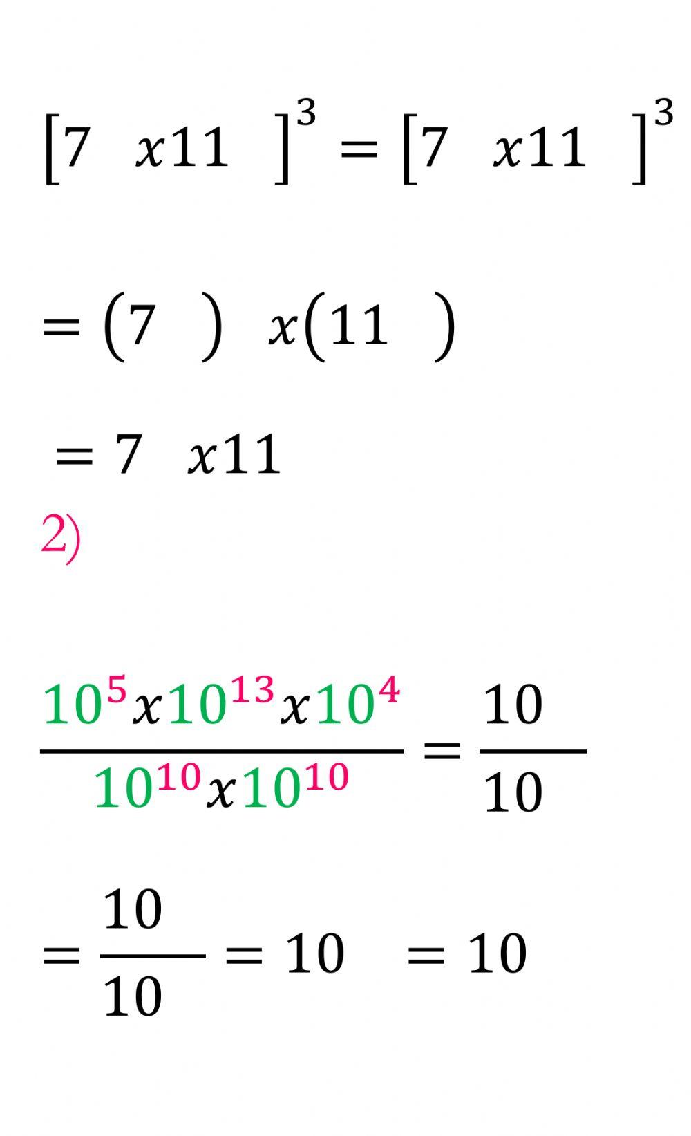 Uso de las propiedades de la potencia