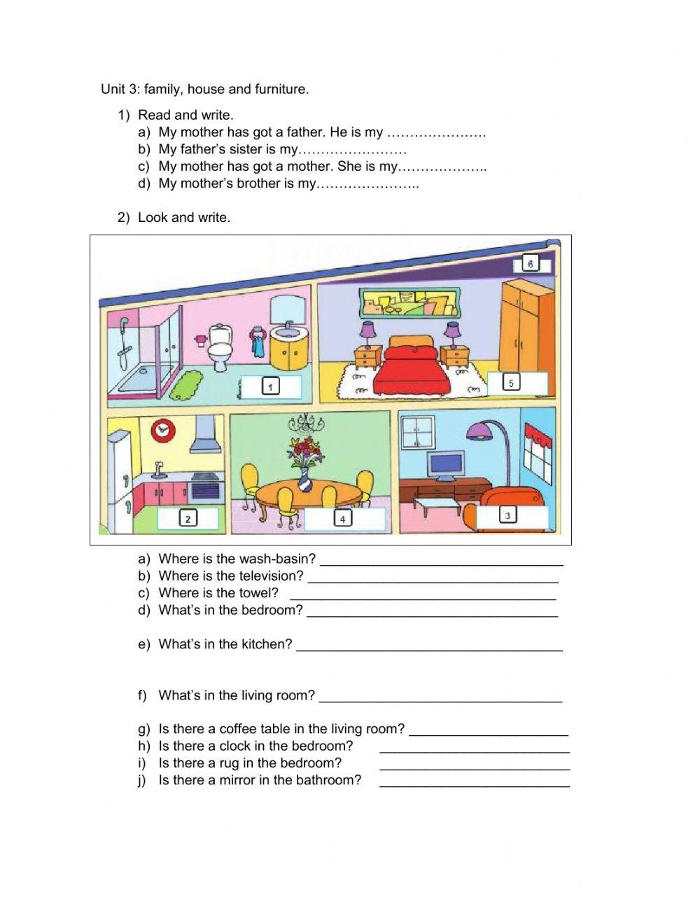 House, furniture and family