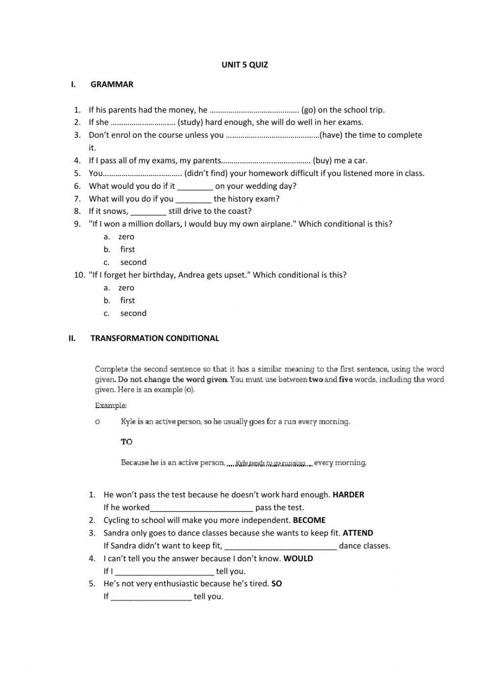 VOCABULARY AND GRAMMAR