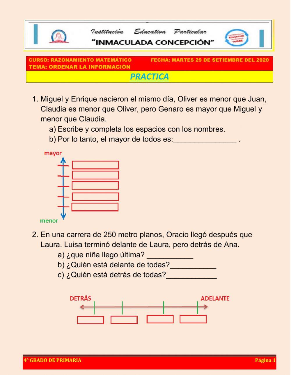 Orden de la información