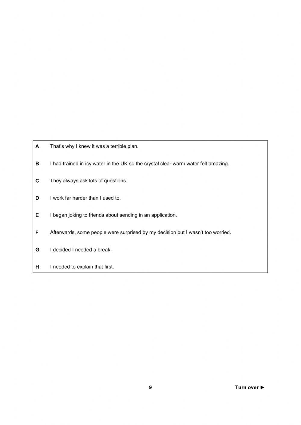 READING SECTION PET B1 2020 V1