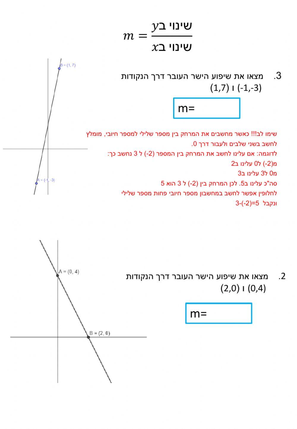 נוסחת משוואת השיפוע- חלק1