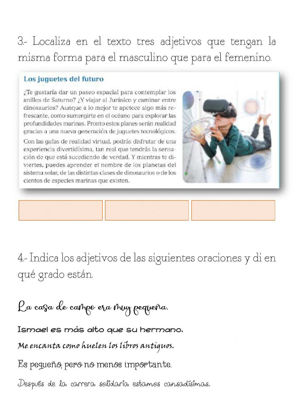 adjetivos y sus grados