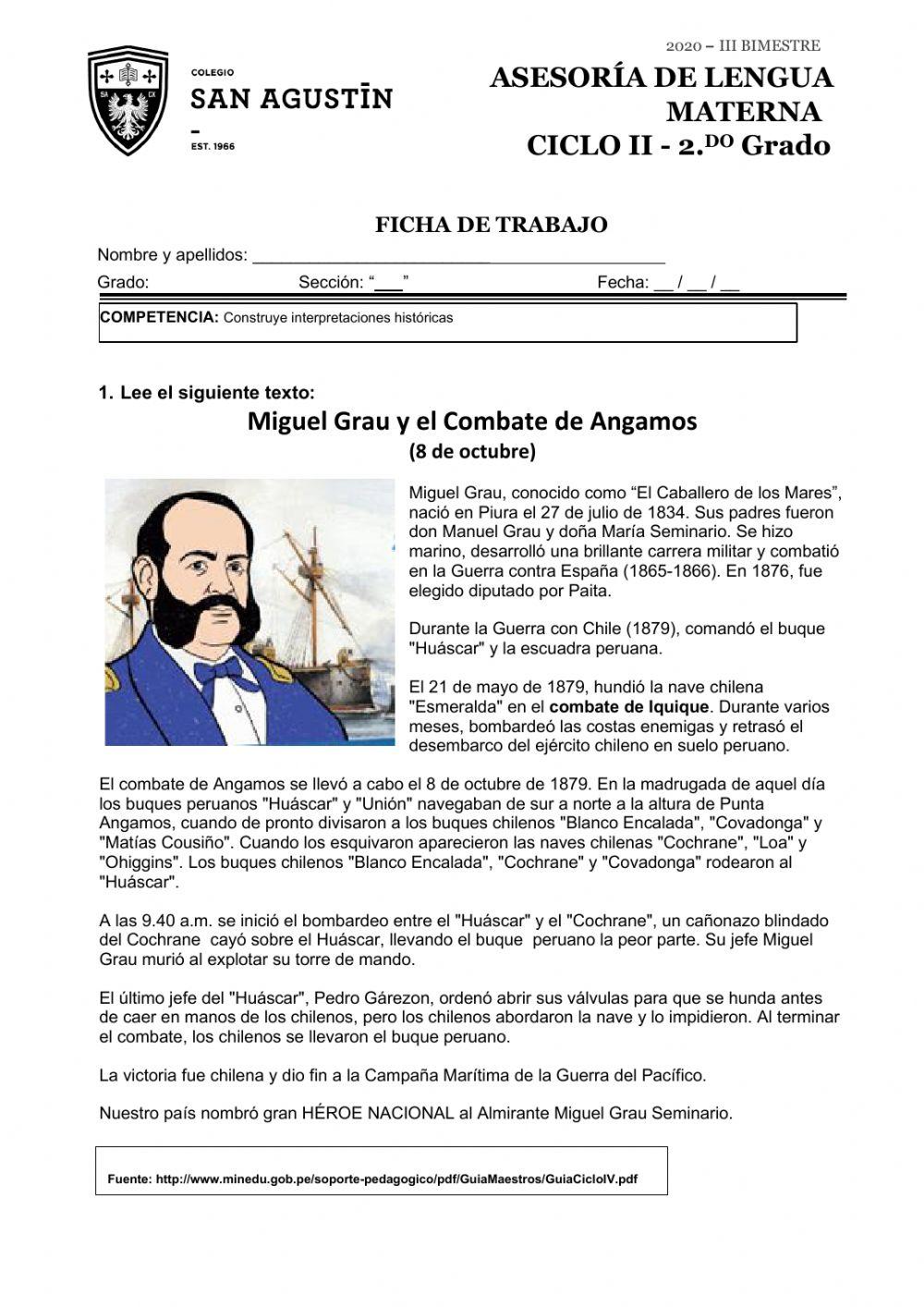 Miguel Grau - Combate de Angamos