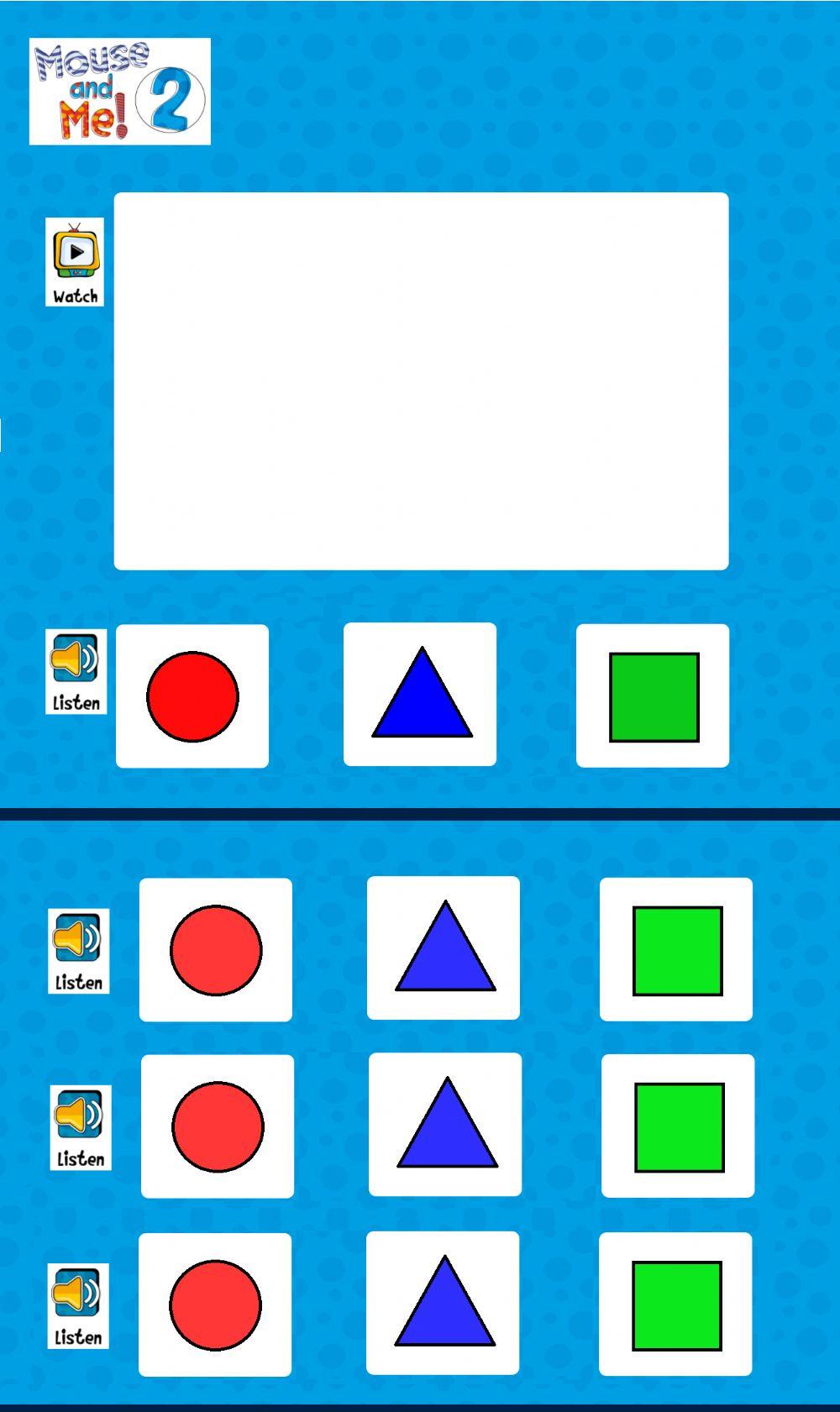 Shapes, circle, triangle, square