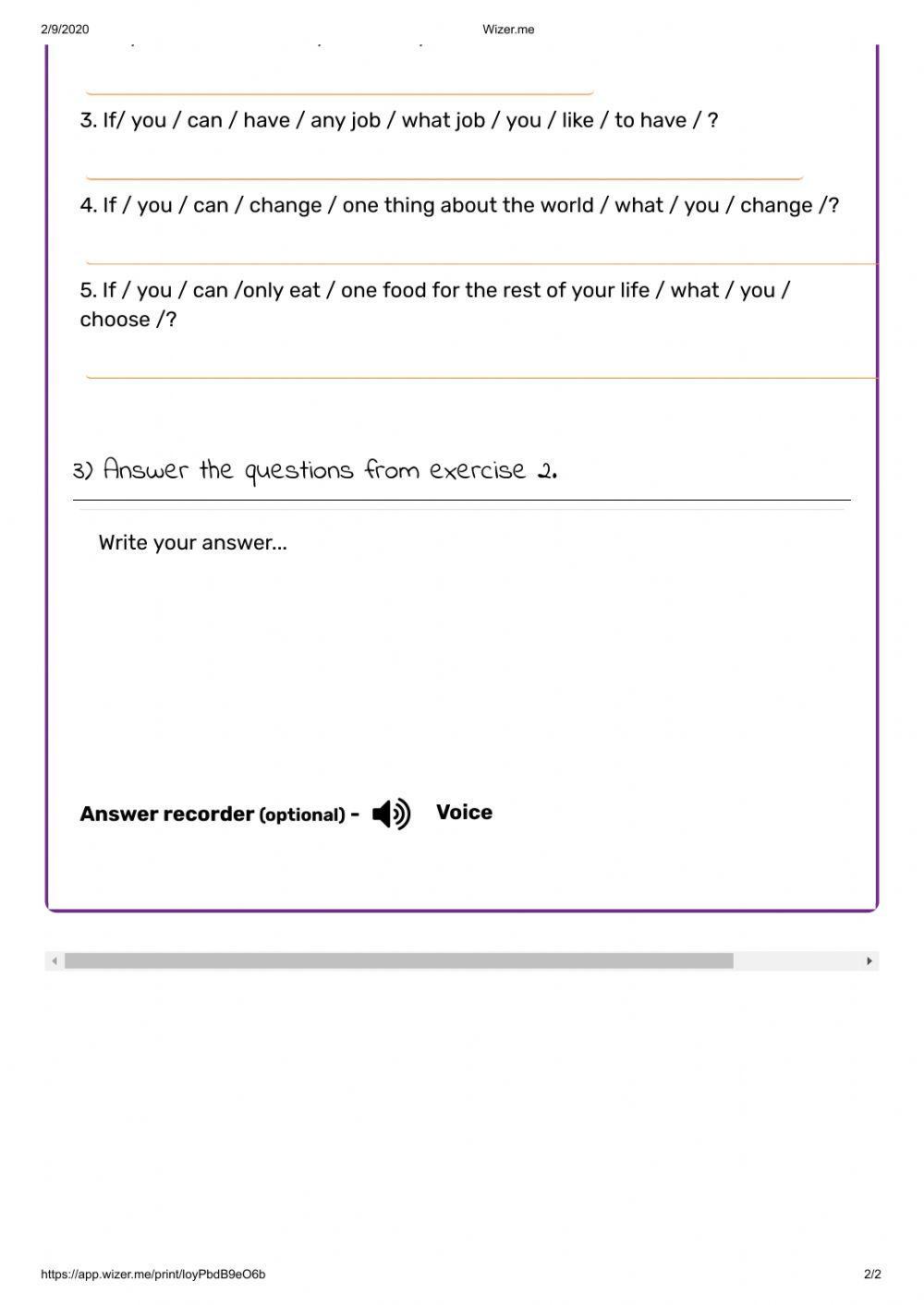 Secon Conditional Practice