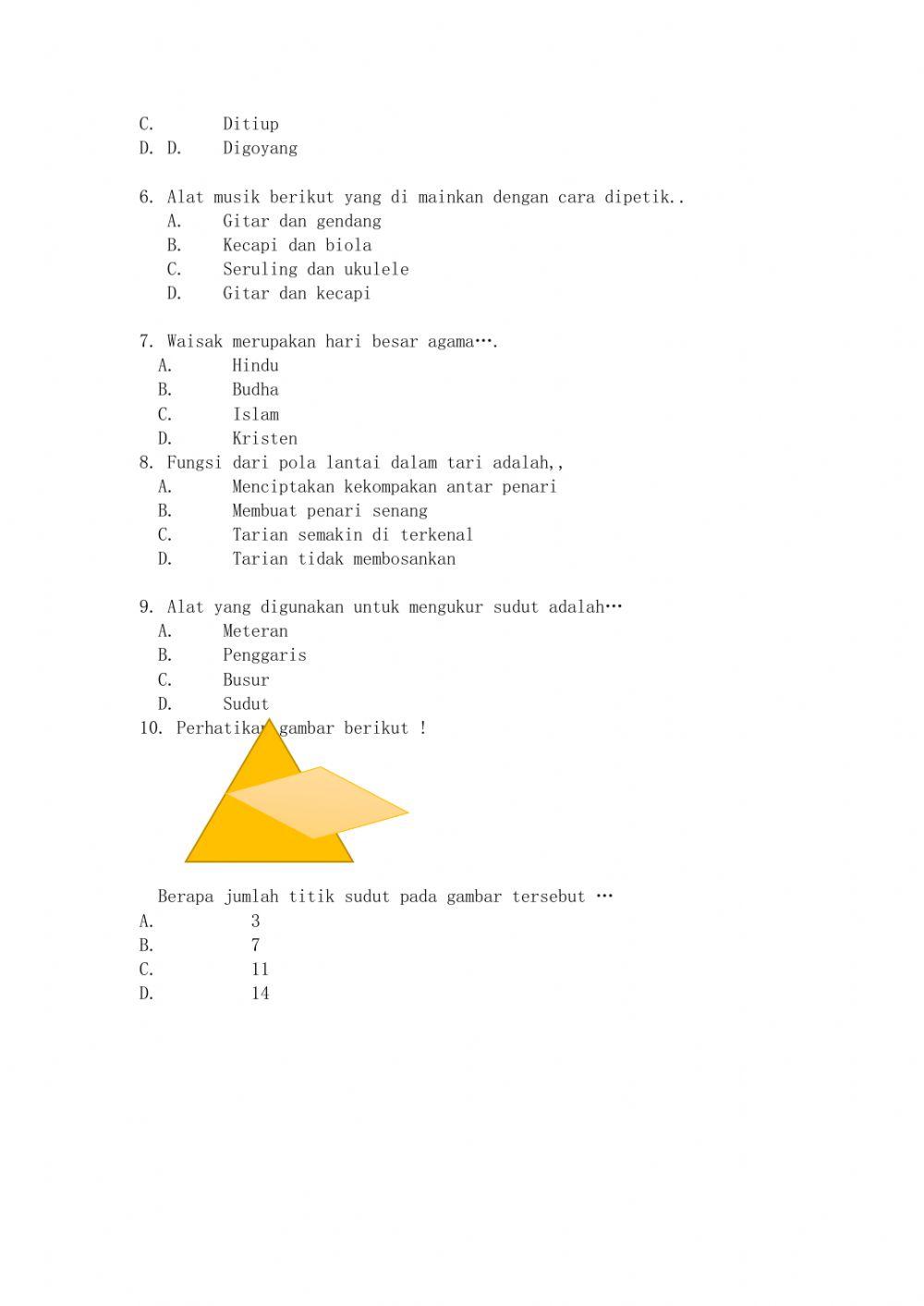 Penilaian Harian Tema 1 Subtema 2 PB.6