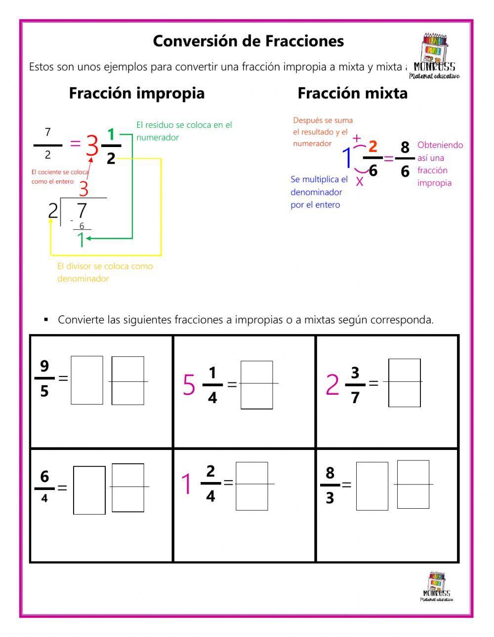 Conversión de Fracciones