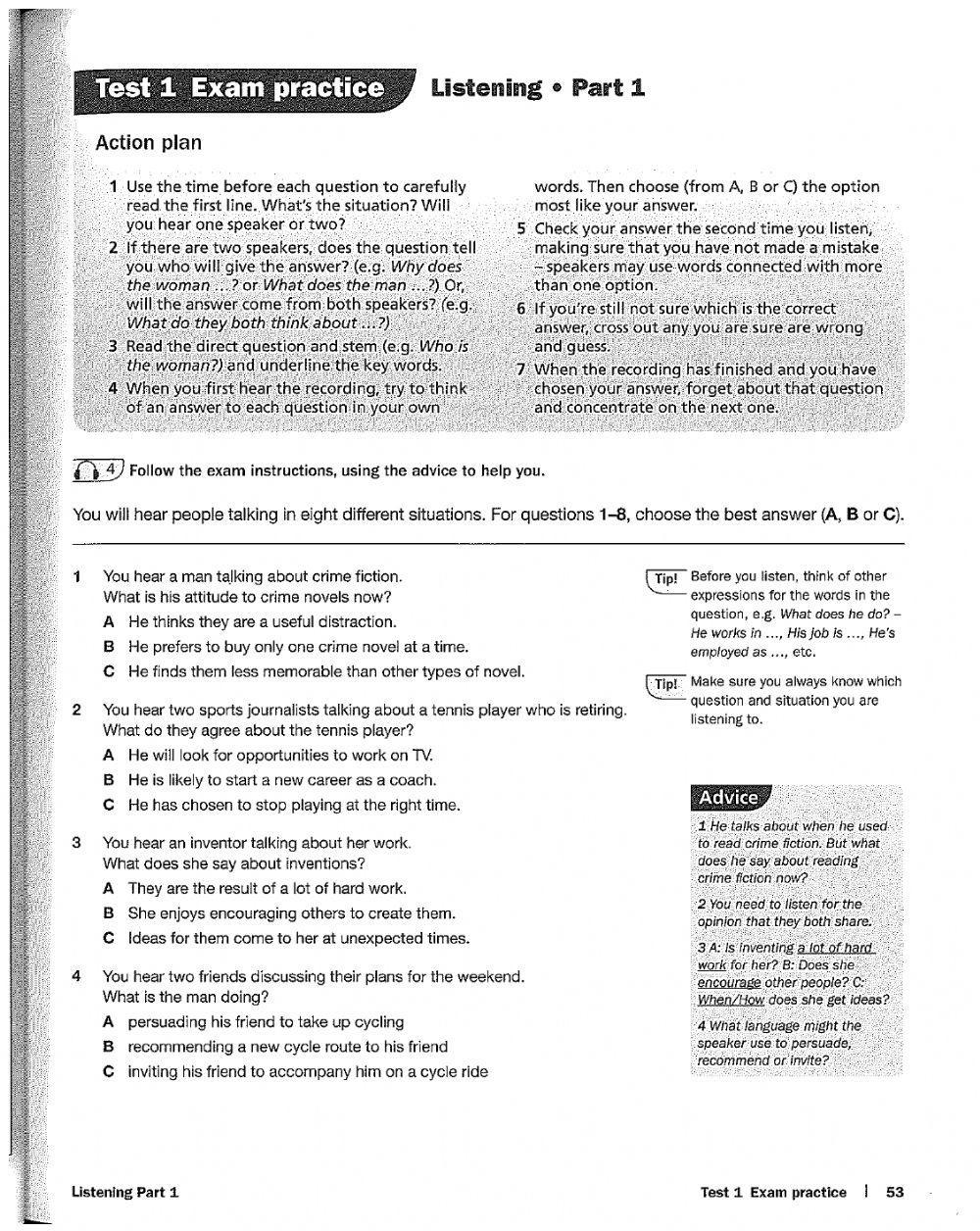 FCE Listening Part 1 Exam Practice