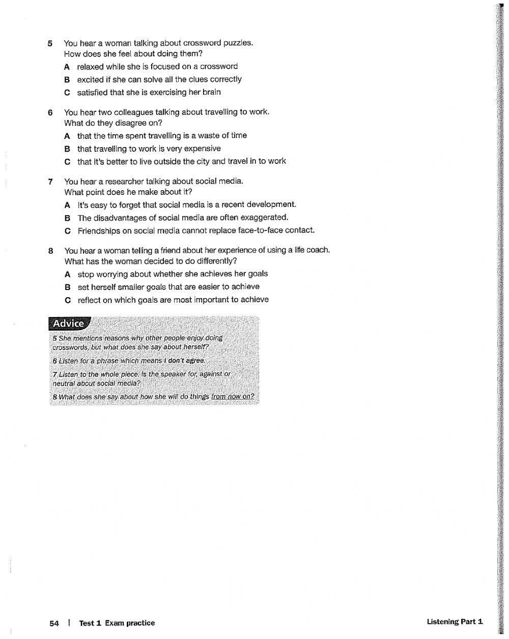 FCE Listening Part 1 Exam Practice