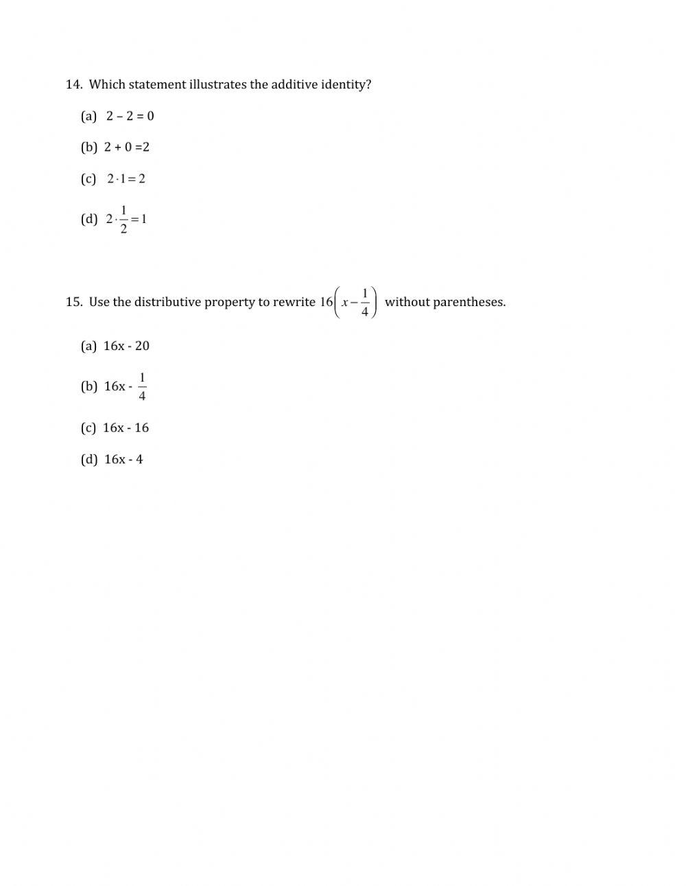 Arithmetic Properties 2
