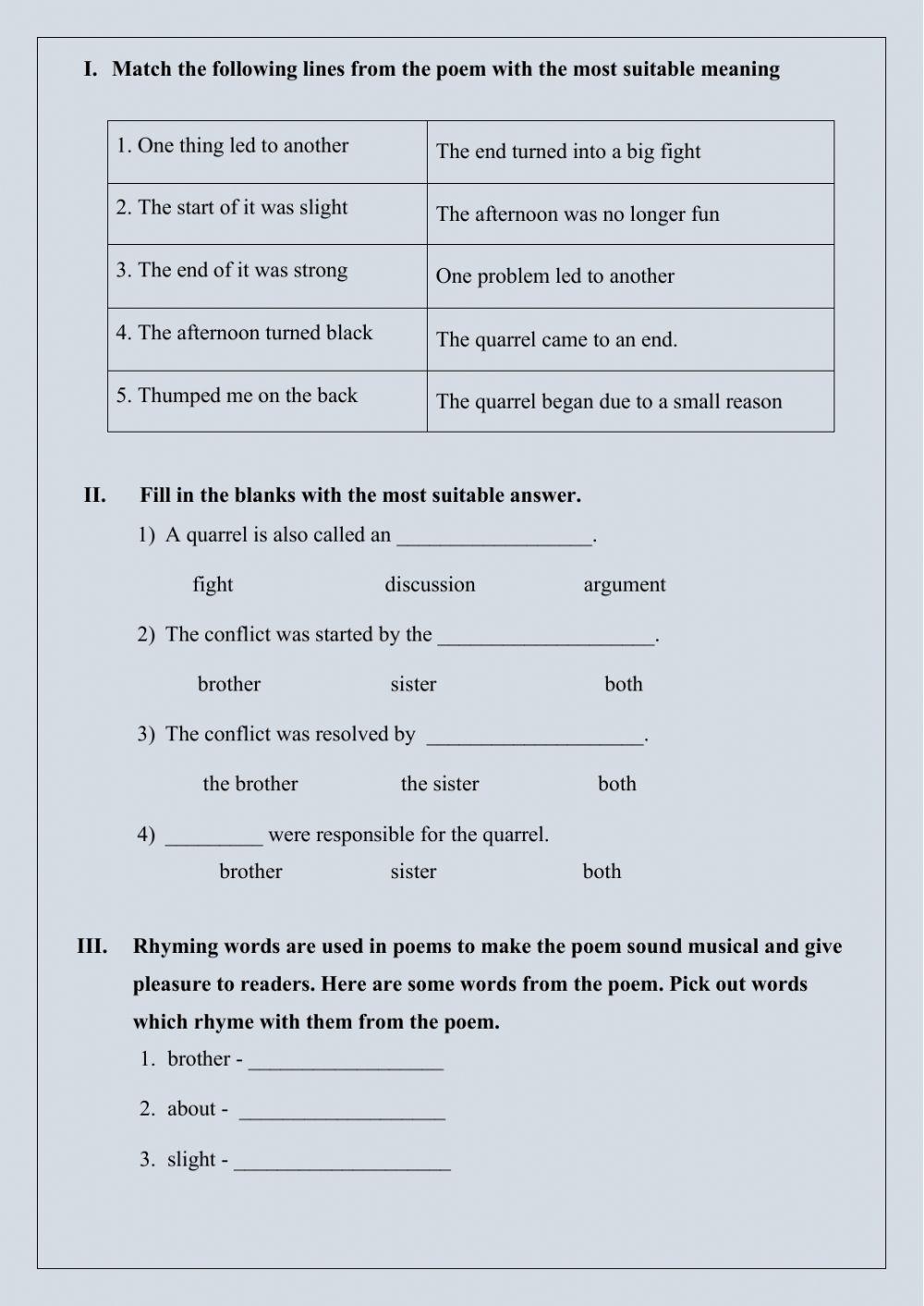 Poetry Comprehension worksheet Live Worksheets