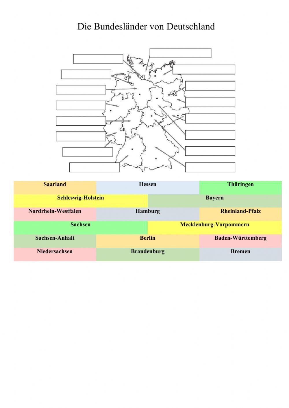 Die Bundesländer von Deutschland