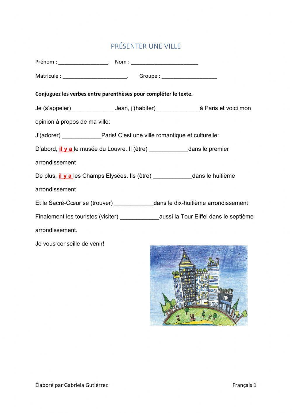 Présenter une ville